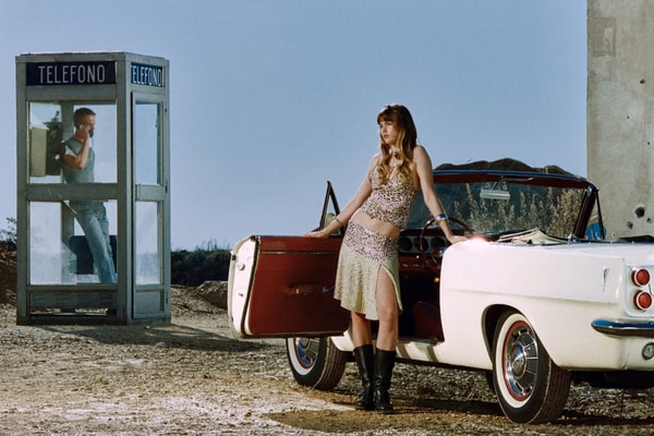 hand over, spain, models, man, car, sequins, boxers, lace slips, boots