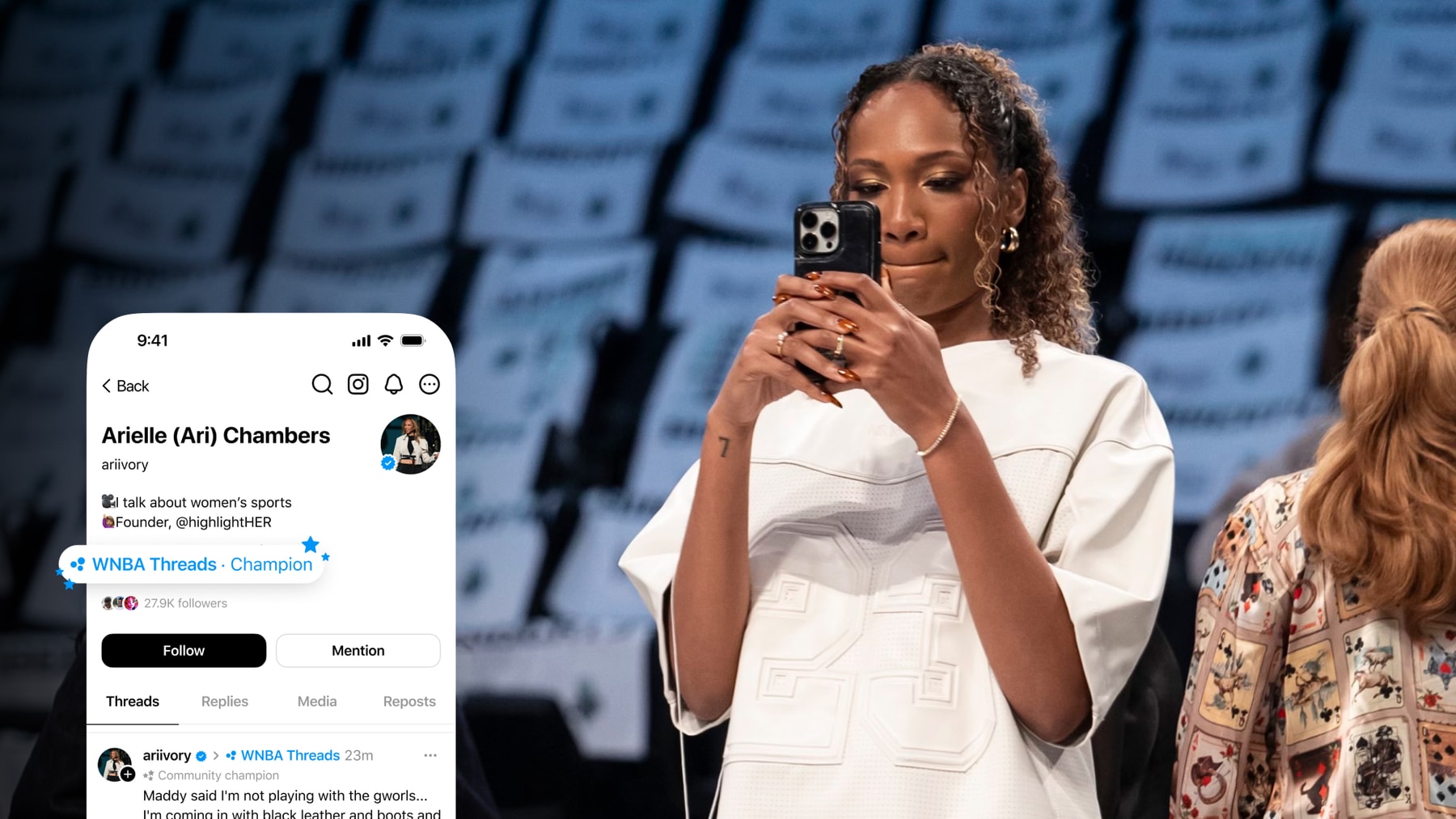 threads communities feature wnba basketball lachina robinson arielle chambers taja tj keasel community conversation 