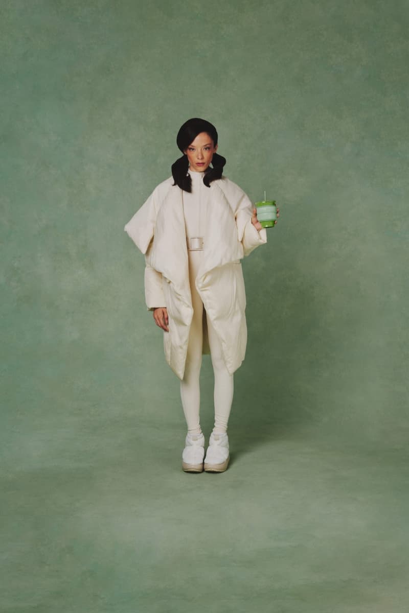 Blank Street, matcha, coffee, london, fashion week, puffer jacket, accessories, campaign, shoot, ella snyder