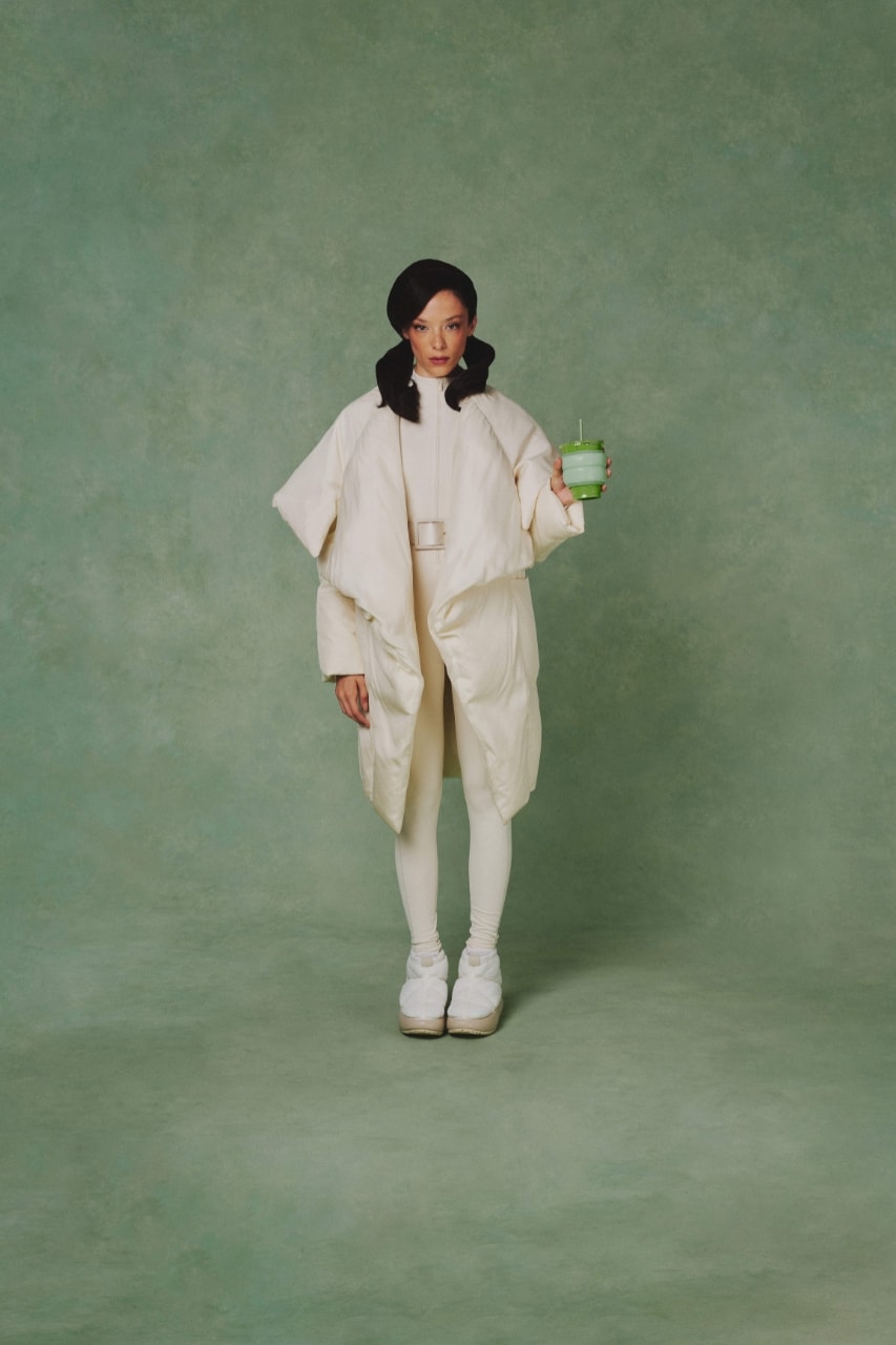 Blank Street, matcha, coffee, london, fashion week, puffer jacket, accessories, campaign, shoot, ella snyder