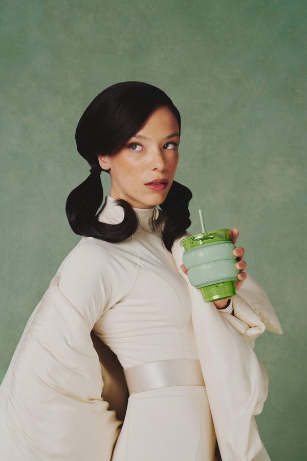 Blank Street, matcha, coffee, london, fashion week, puffer jacket, accessories, campaign, shoot, ella snyder