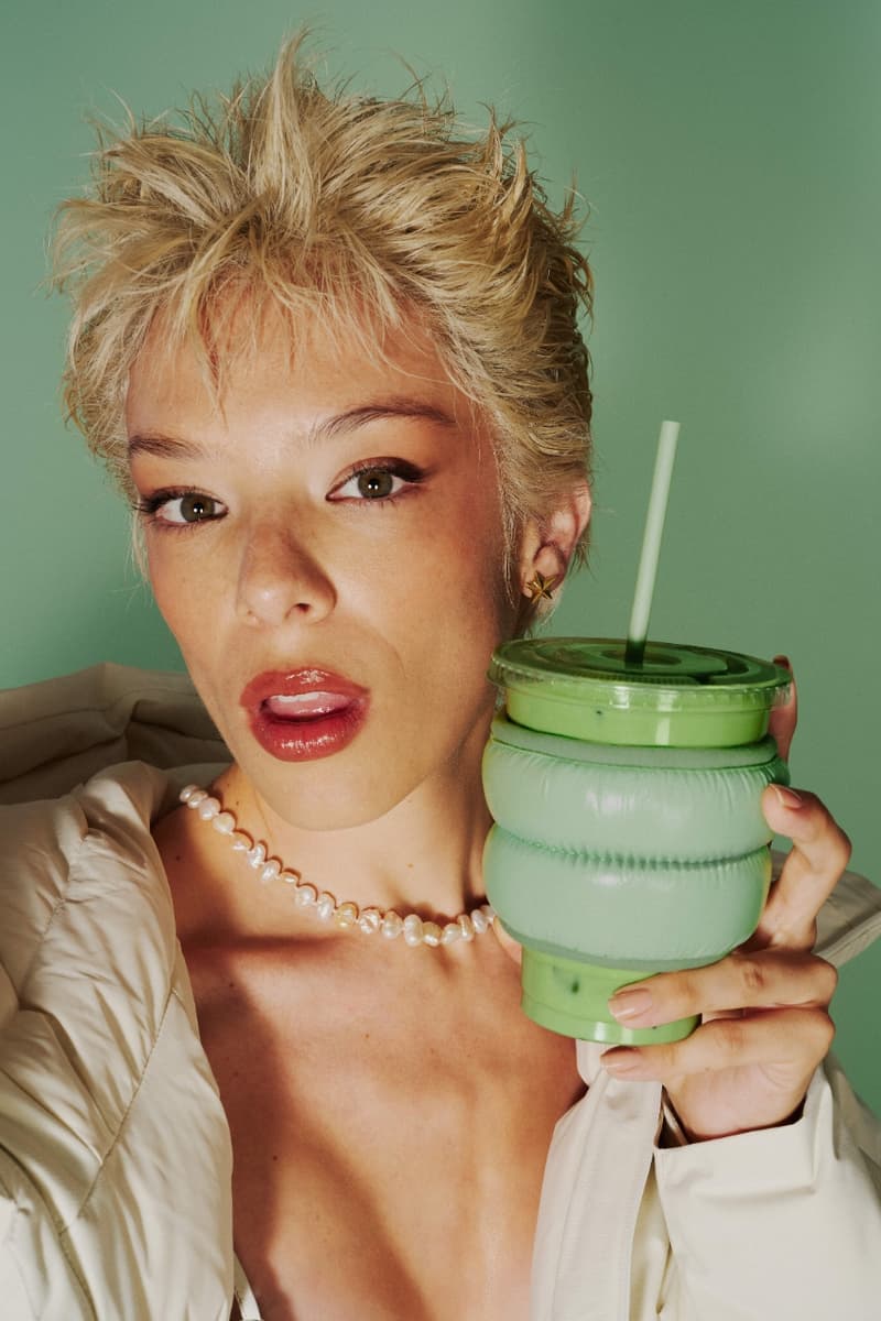 Blank Street, matcha, coffee, london, fashion week, puffer jacket, accessories, campaign, shoot, ella snyder