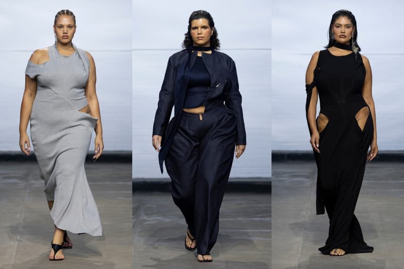 karoline vitto, london, runway, curvy models, bigger bodies, plus sized, sheer tops, draped dresses