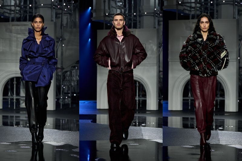 burberry, trench coats, romeo beckham, rosie huntington-whiteley, puffer jackets, bombers, checked fleece, london, runway