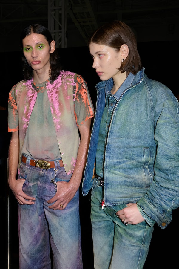 Diesel, Fall/Winter 2026, Glenn Martens, Glitter Skin, Neon Eye Makeup, MAC Cosmetics, Inge Grognard