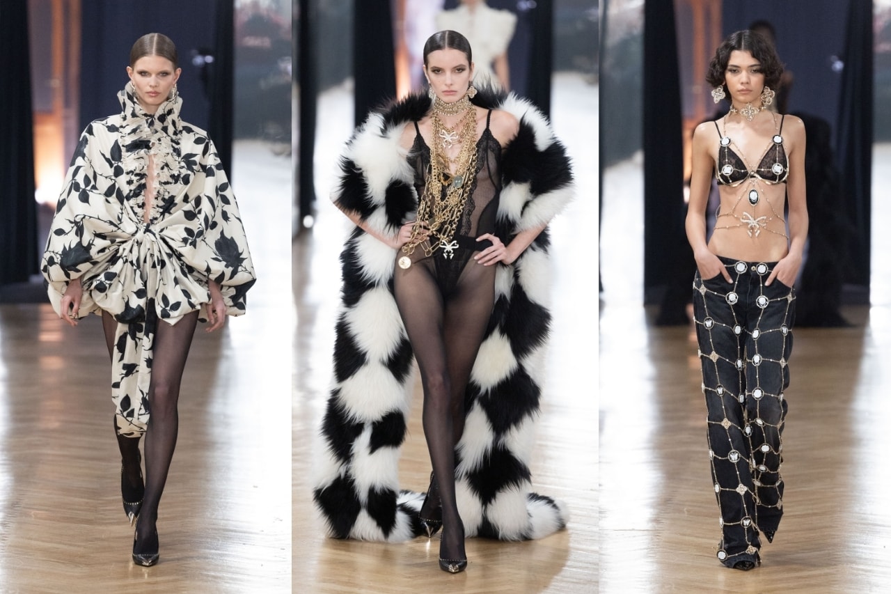 david koma, blumarine, milan fashion week, lace, runway, venetian, feathers, sheer