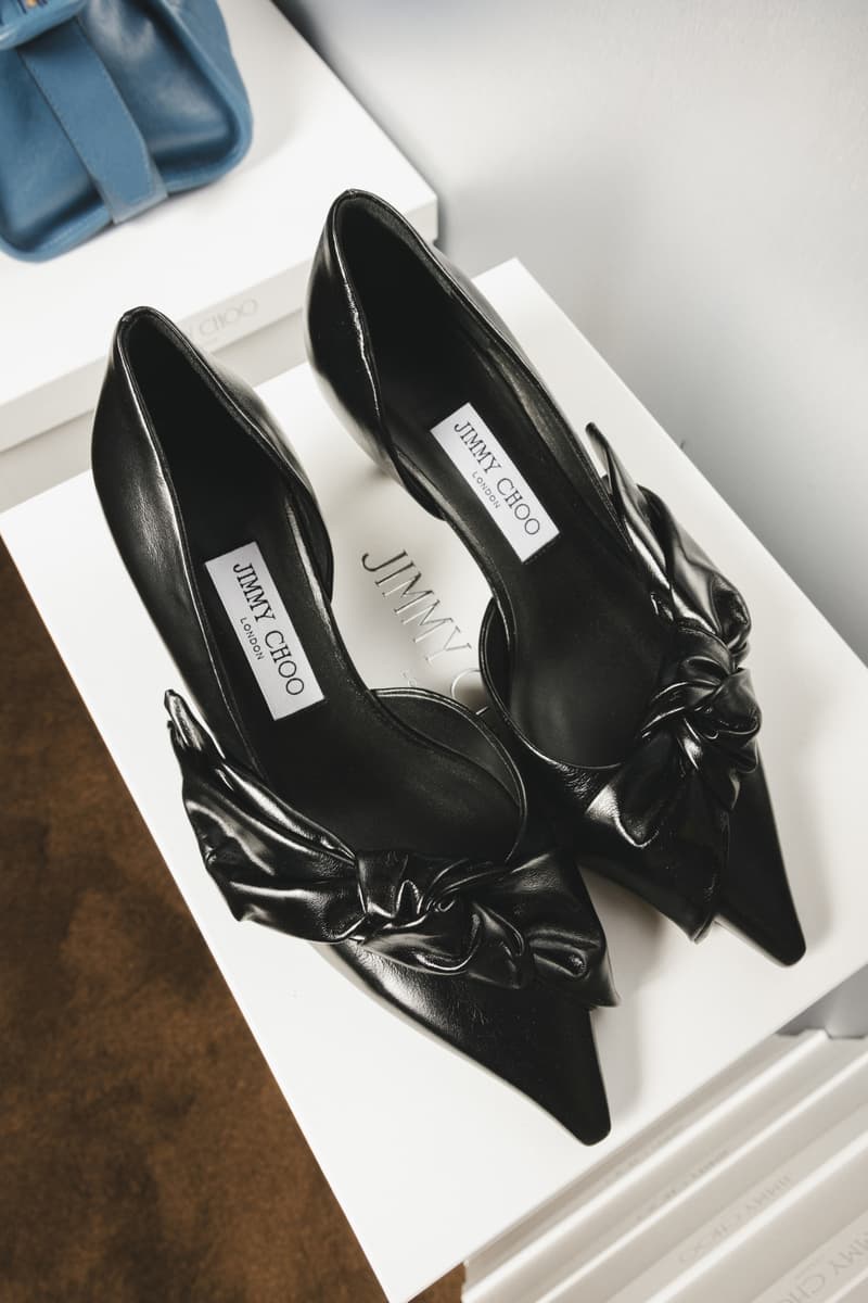 jimmy choo, lace heels, design studio, milan, boots, bags, leather