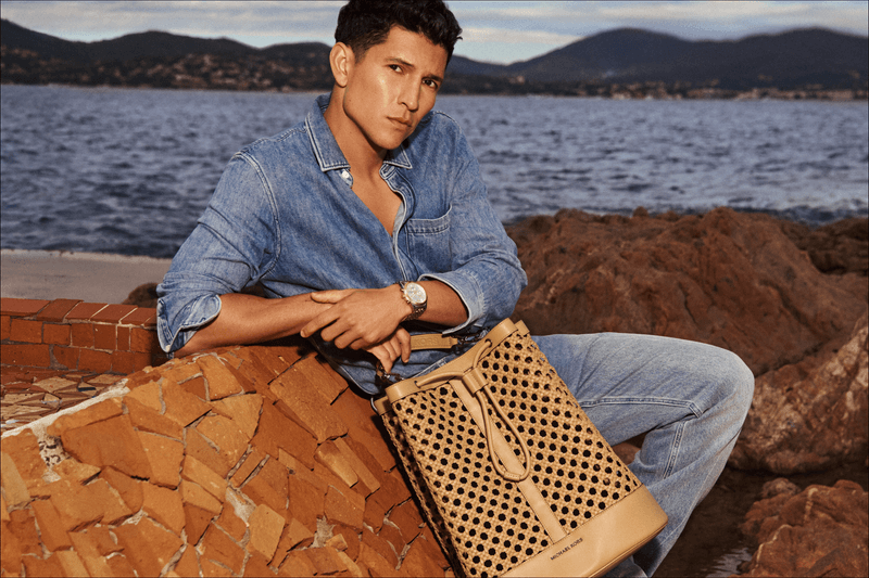 michael kors spring summer 2026 ss26 season south of france inspired french riviera cote d'azur ready to wear and accessories handbags laila satchel beach bags hamilton nolita josie crotchet suede artisanal woven leather straw