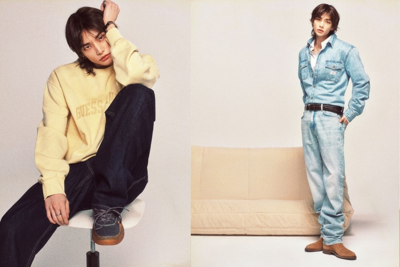 Stray Kids, Hyunjin, GUESS, GUESS JEANS, Denim, Campaigns, K-Pop, Idols, K-Pop Idols, Boy Bands, Fashion