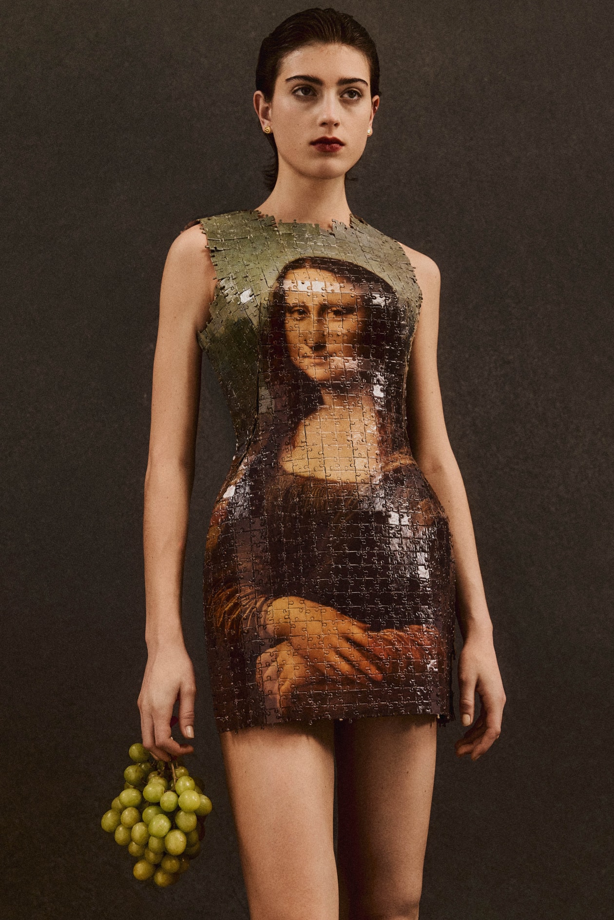 brown marine serre dress Marine Serre dress Moon Printed Flou Long Slip Dress brown color WDR302A at PRM US