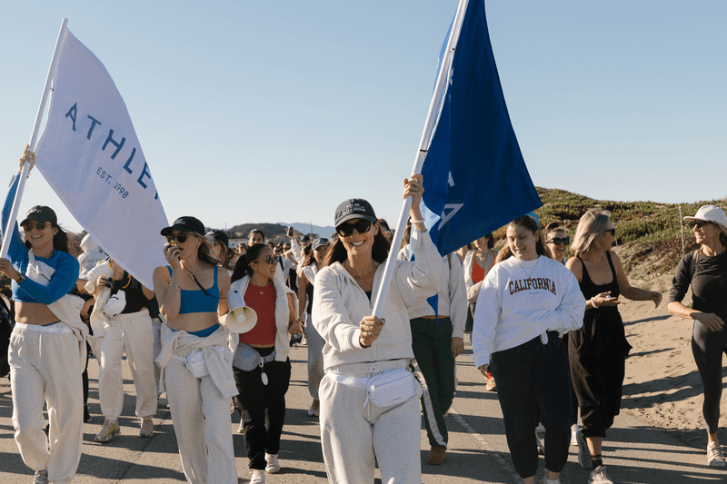 athleta international women's day women's history month bay area san francisco cold plunge ocean plunge walk wellness fitness female-first brands initiatives
