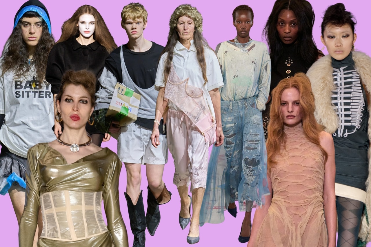 runway, fashion week, fashion, trends, messy, clothes, distressing, makeup, beauty, diesel, sinead gorey, Natasha Zinko, models