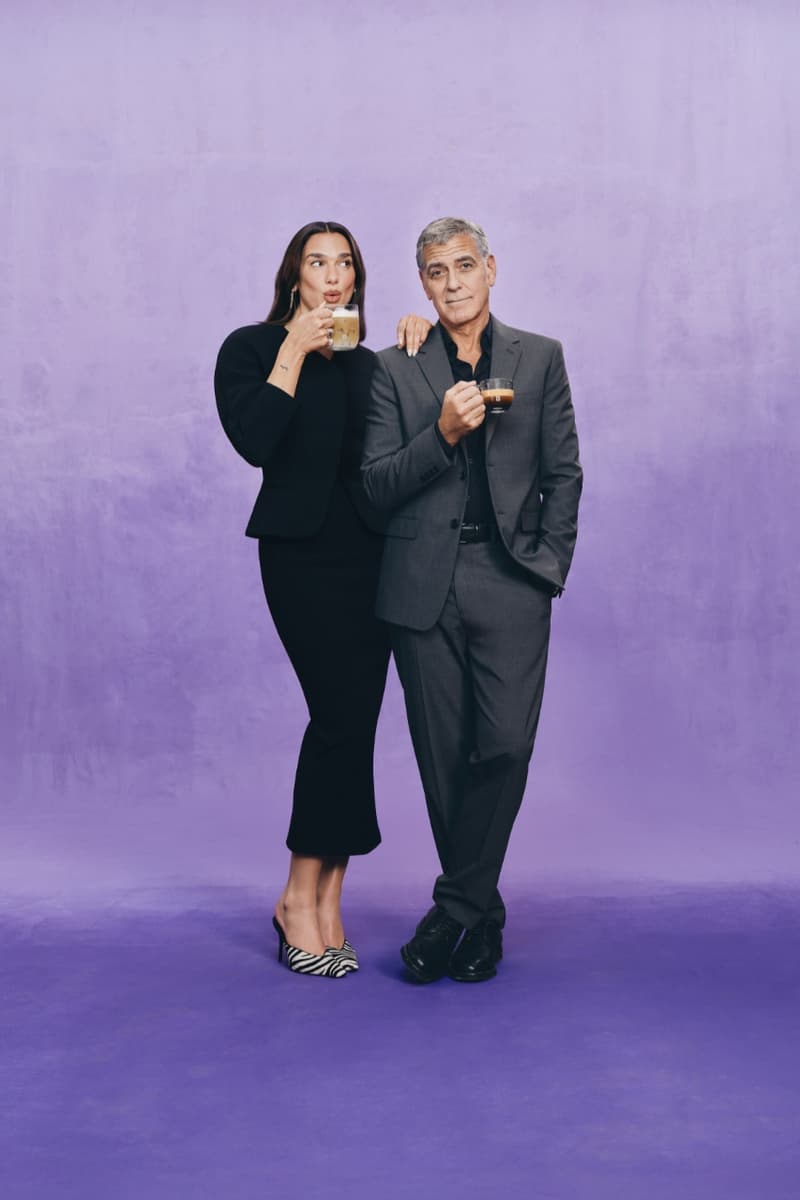 dua lipa, Nespresso, george Clooney, coffee, espresso, campaigns, singer, musician
