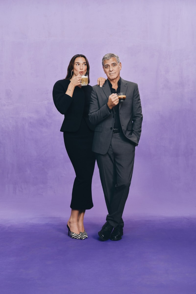 dua lipa, Nespresso, george Clooney, coffee, espresso, campaigns, singer, musician