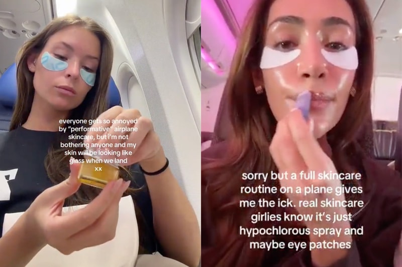 In-flight skincare routine