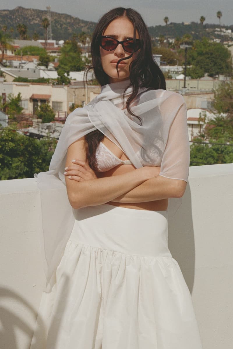 maje, luna blaise, fashion, campaign, photography, photo shoot, collections, clothing, white, dresses, models