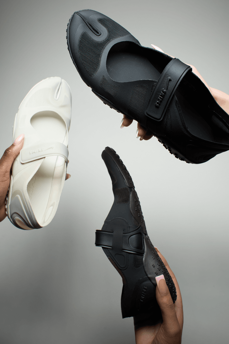 unbox unboxing haul nikeskims rift mesh air split toe silhouette shoes nike kim kardashian velvet brown bone black colorways air rift satin hypebae 