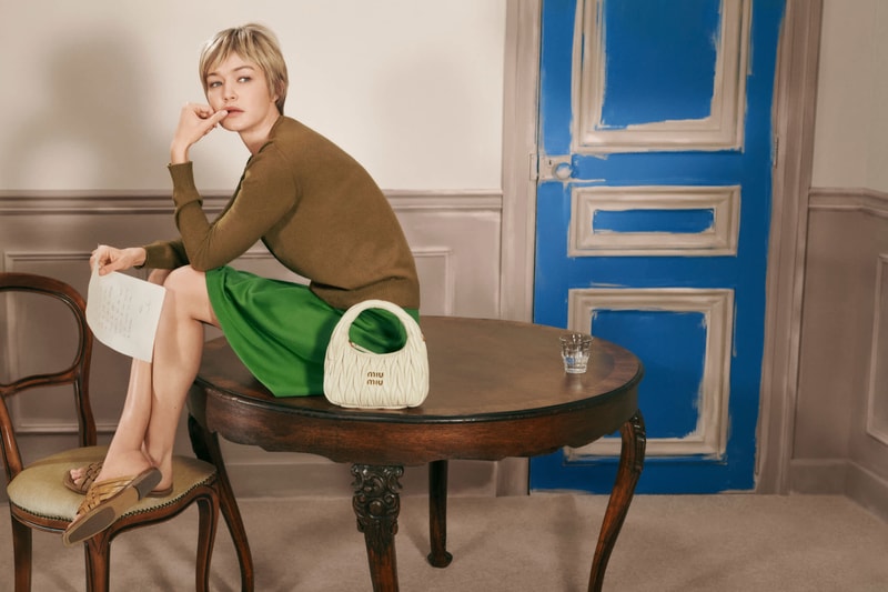 miu miu, gigi hadid, leather bags, polo top, crop top, model, skirts