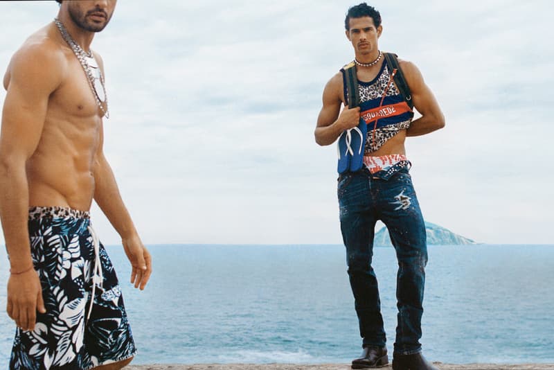 dsquared2, summer, campaign, models, swimwear, men, beach, cliff, sea