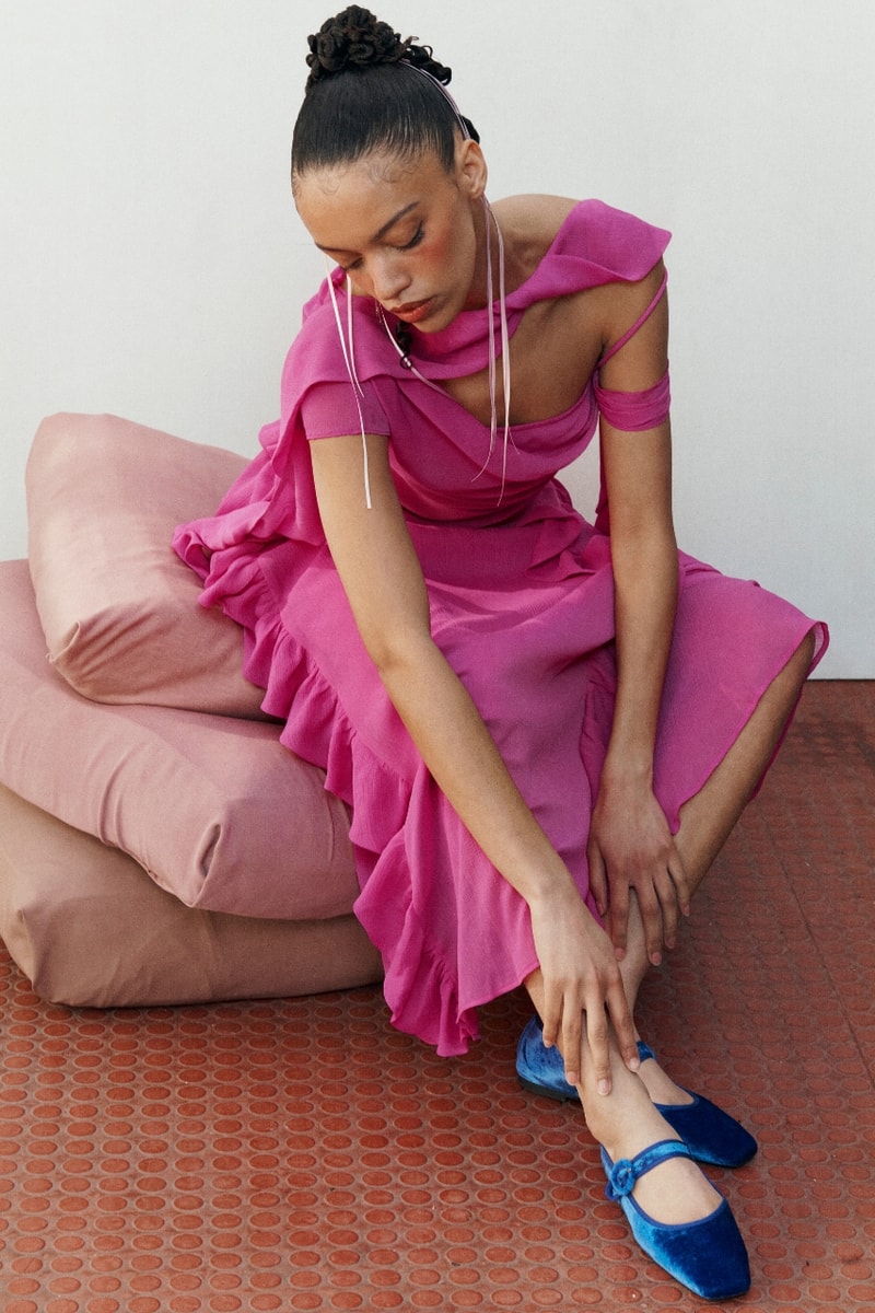 damson madder pink dress Damson Madder Mia Smocked Midi Dress
