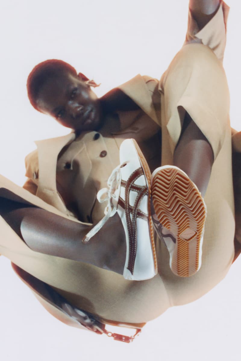 versace, onitsuka tiger, suede sneakers, trainers, models, socks