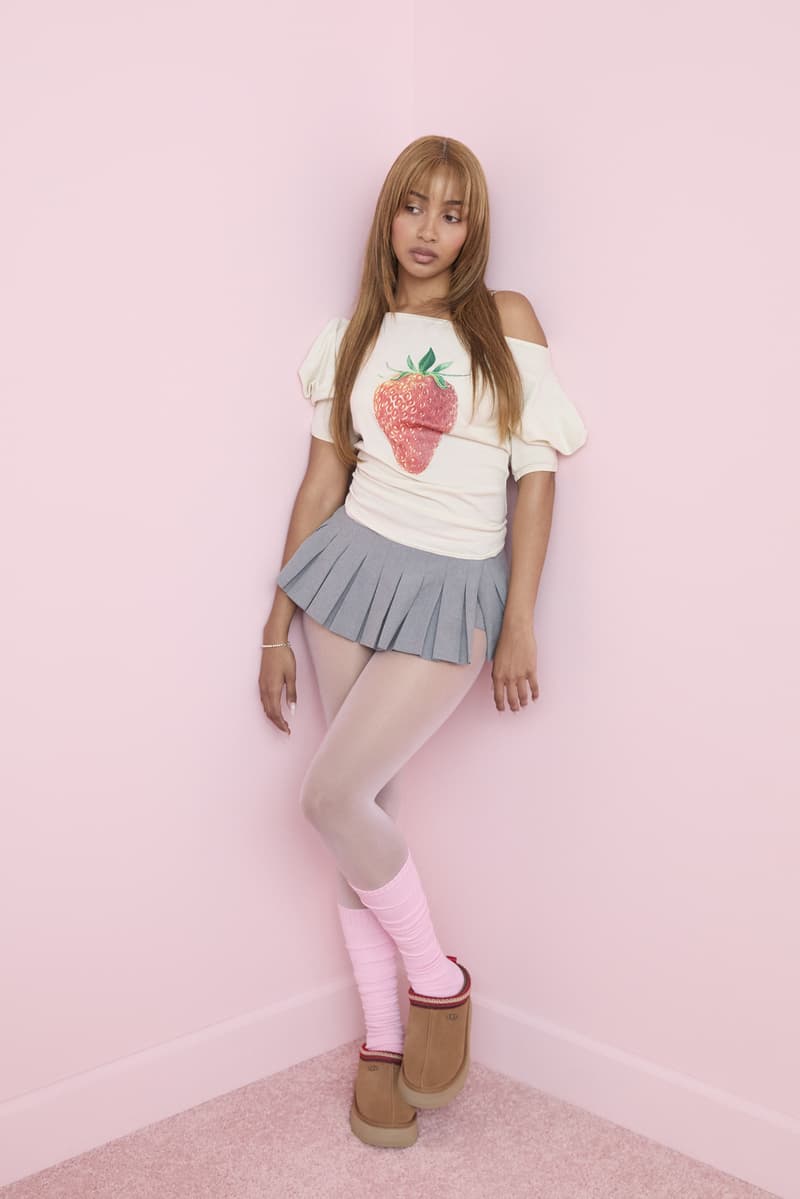 pinkpantheress, girl, singer, pink bedroom, ugg slippers, laced ballet sneaker, mule