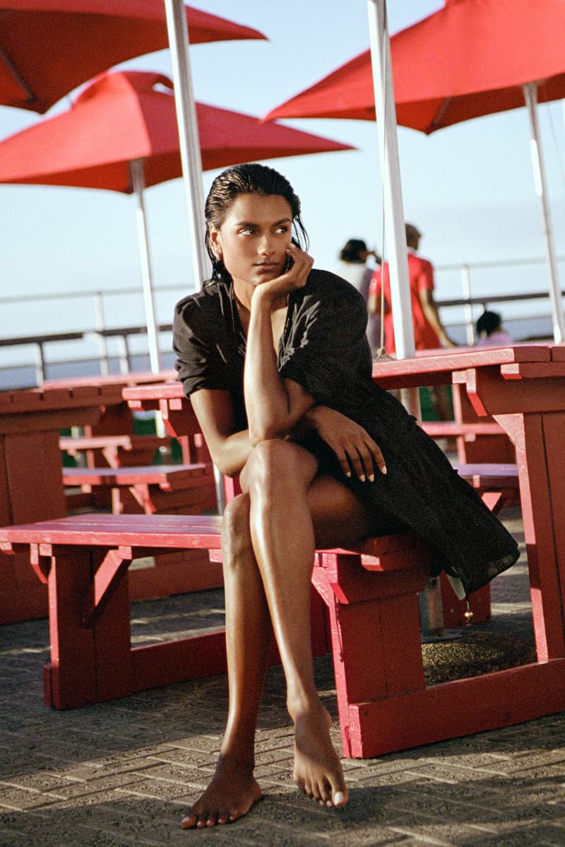 simone ashley, burberry, nova check bikini, tom blythe, alva claire, swimwear, sea, beach