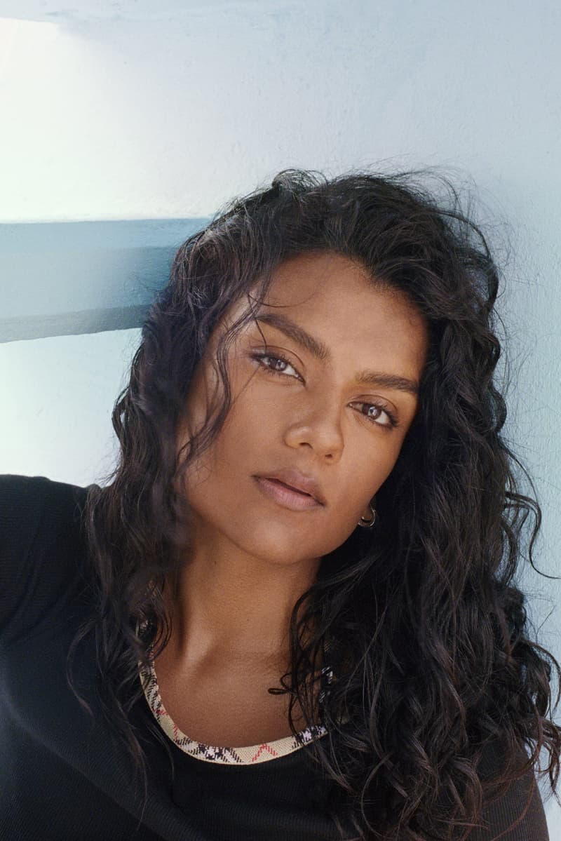 simone ashley, burberry, nova check bikini, tom blythe, alva claire, swimwear, sea, beach