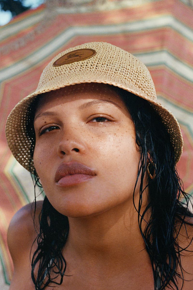 simone ashley, burberry, nova check bikini, tom blythe, alva claire, swimwear, sea, beach