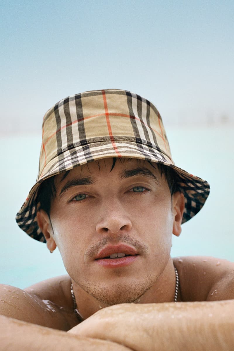 simone ashley, burberry, nova check bikini, tom blythe, alva claire, swimwear, sea, beach