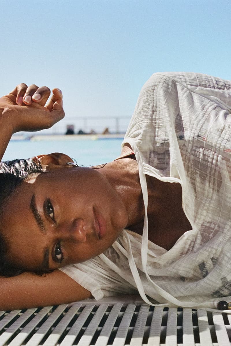 simone ashley, burberry, nova check bikini, tom blythe, alva claire, swimwear, sea, beach