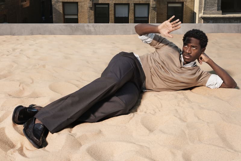 bella hadid, prada summer, raffia bag, beach, model, damson idris