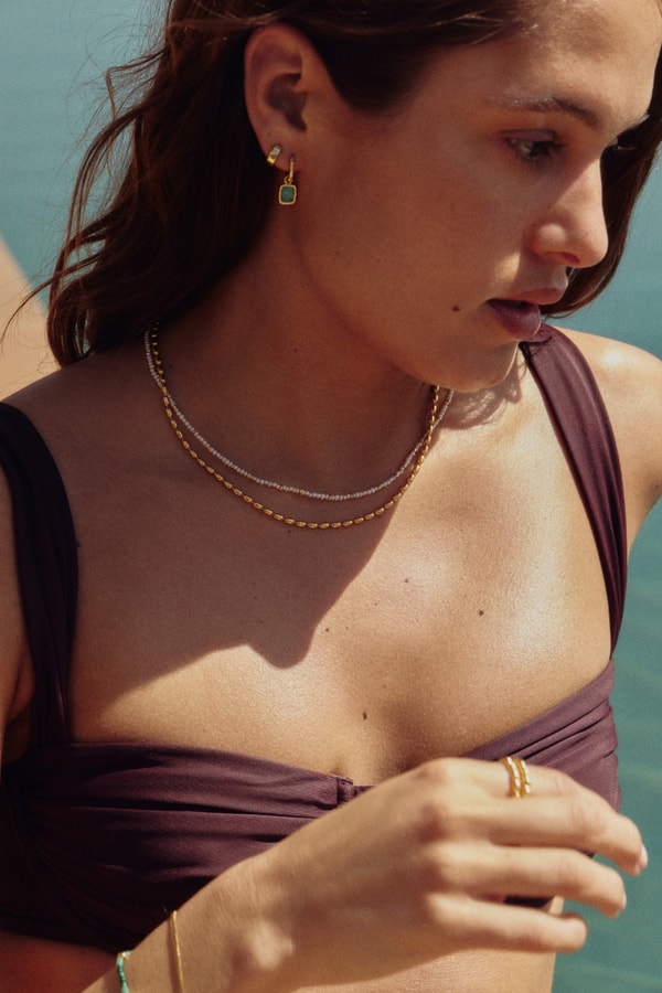 Missoma, jewellery, jewelry, necklaces, bracelets, rings, summer, campaign, fashion, beach, swim, accessories