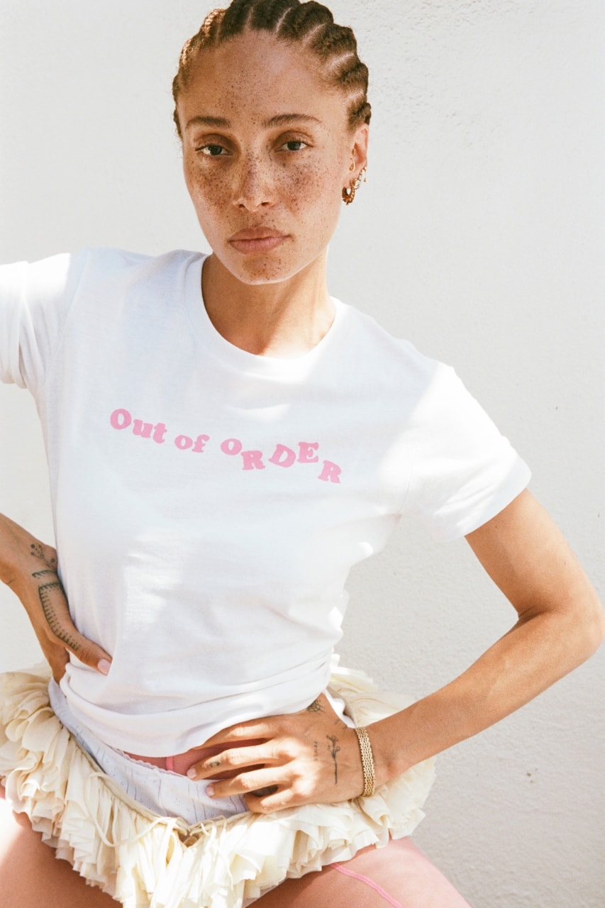 Adwoa Aboah, Cou Cou intimates, t-shirt, tee, print, graphic tee, model, mental health awareness, out of order