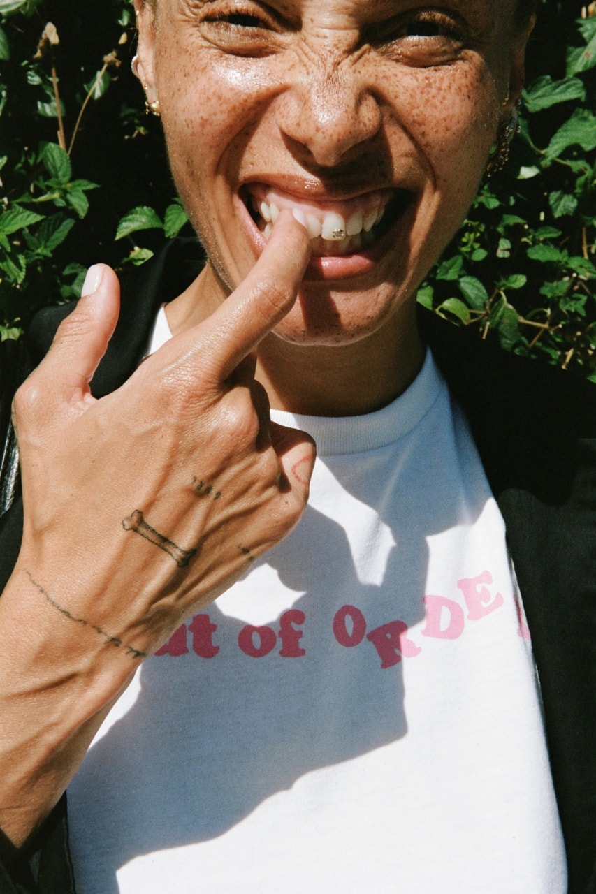 Adwoa Aboah, Cou Cou intimates, t-shirt, tee, print, graphic tee, model, mental health awareness, out of order