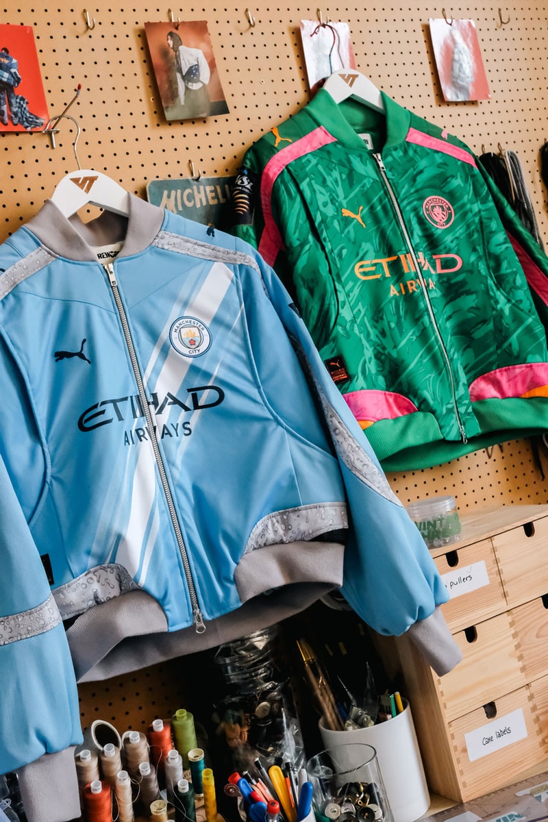 vintage threads manchester city women football upcycling puma jackets bomber shirt kit rework womens super league title gift celebration