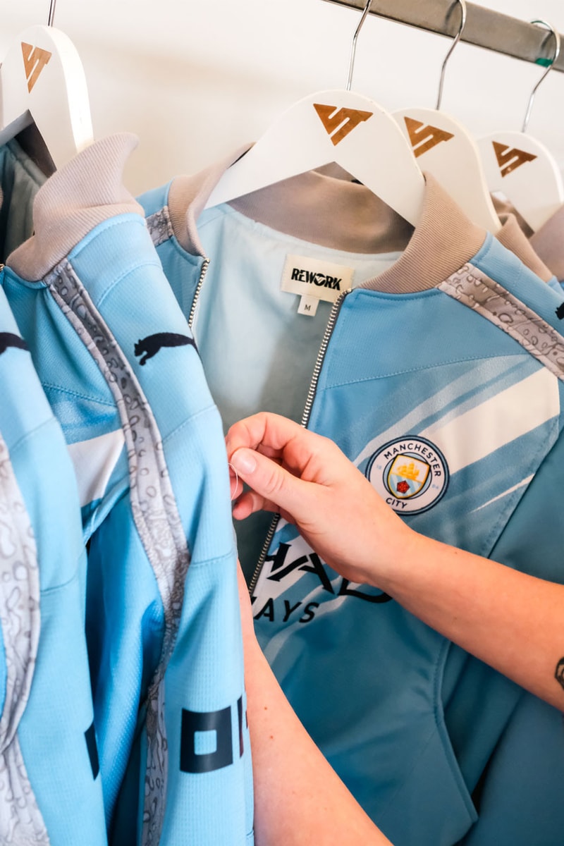 vintage threads manchester city women football upcycling puma jackets bomber shirt kit rework womens super league title gift celebration