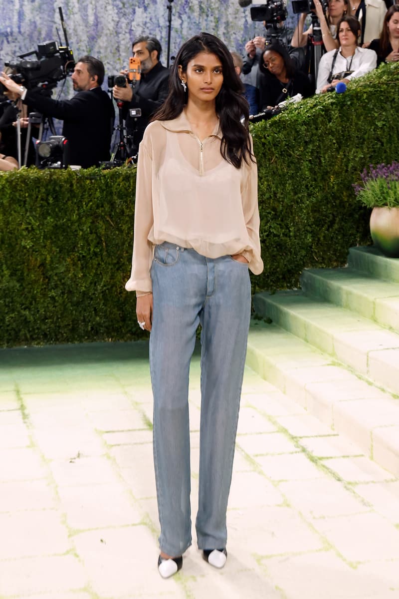 Bhavitha Mandava, jeans, silk trousers, quarter zip, met gala, chanel outfit, red carpet