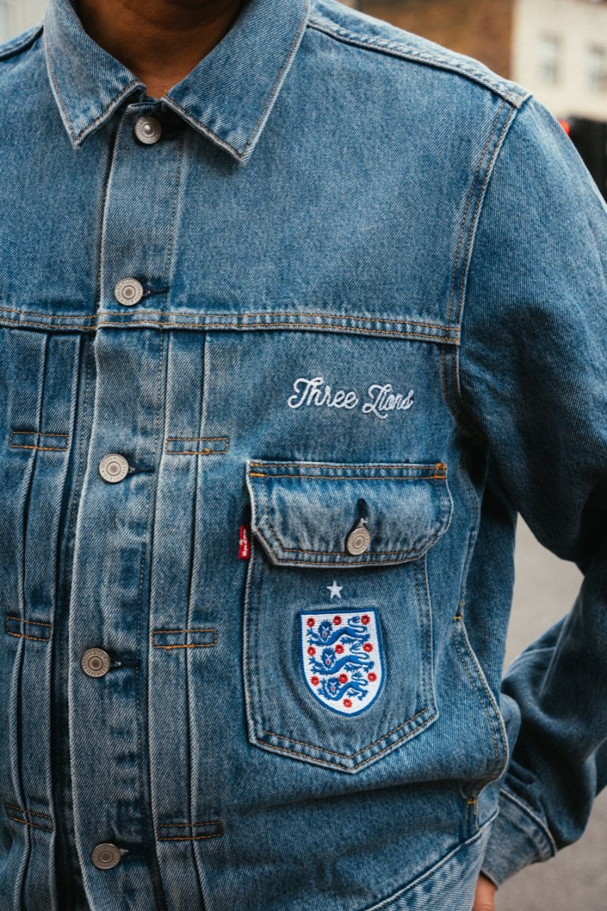 Levi's, England, Three Lions, England Football, Football Association, Collaborations, Denim, World Cup, Soccer, Football, Jackets, Denim Jackets, Jorts, FIFA