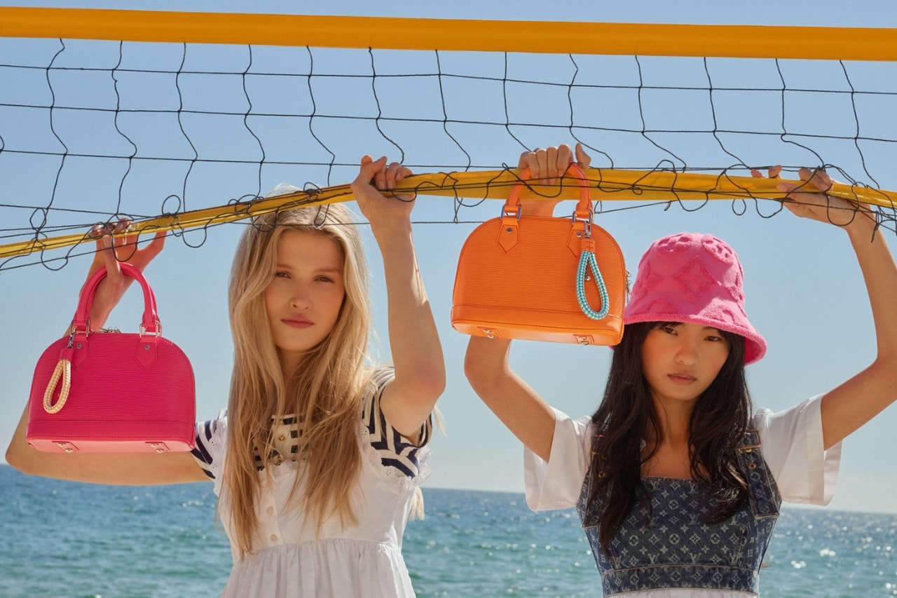 louis vuitton, campaigns, resort, collections, summer, surfer, bags, accessories, monogram, models