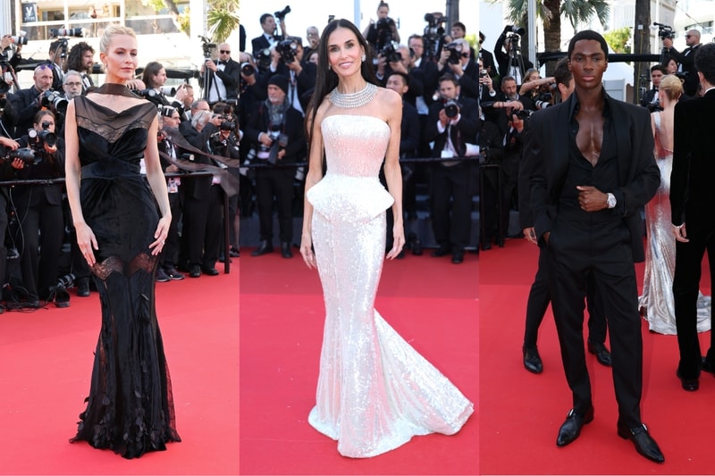 cannes film festival, red carpet, celebrity, fashion, style, demi moore, alton mason, heidi klum, prada, jacquemus, saint Laurent