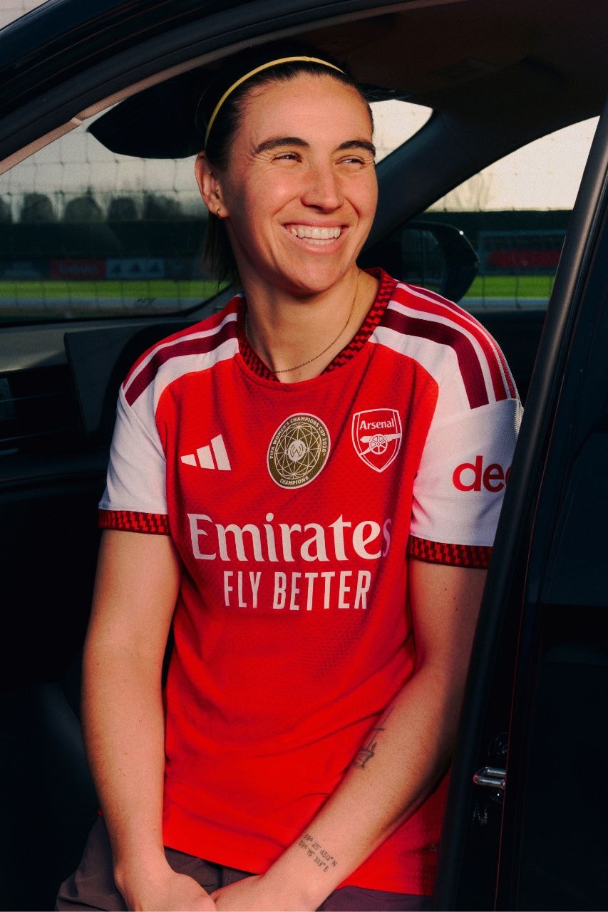 Arsenal, Adidas, Jerseys, Home Jerseys, premier League, WSL, Football, Soccer, Champions League, Football Kits, Soccer Jerseys, Declan Rice, Alessia Russo, Chloe Kelly, Olivia Smith, Emirates Stadium