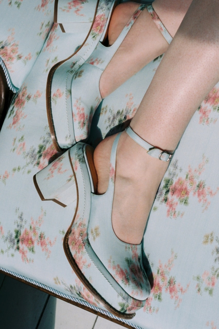 Lili Curia, footwear, shoes, heels, ballet flats, sneakers, campaigns, fashion, floral, jacquard print