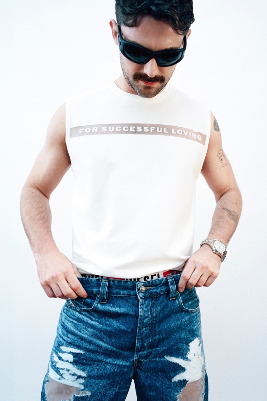 Diesel, tinder, pride, collaborations, fashion, campaigns, LGBTQIA+, charity, clothes, Gigi Goode