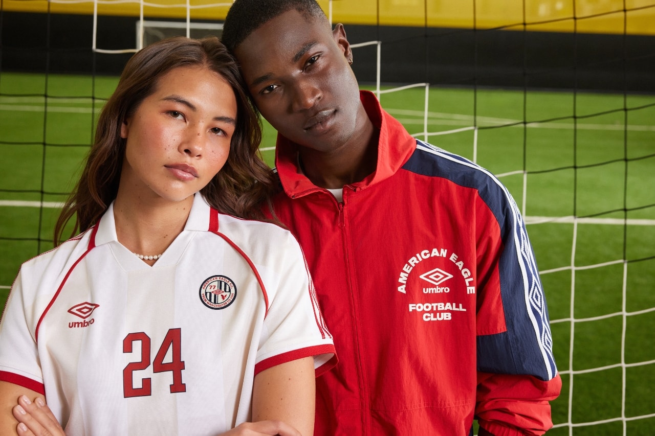 American Eagle, Umbro, soccer, football, world cup, fashion, collaborations, mini skirts, dresses, clothes