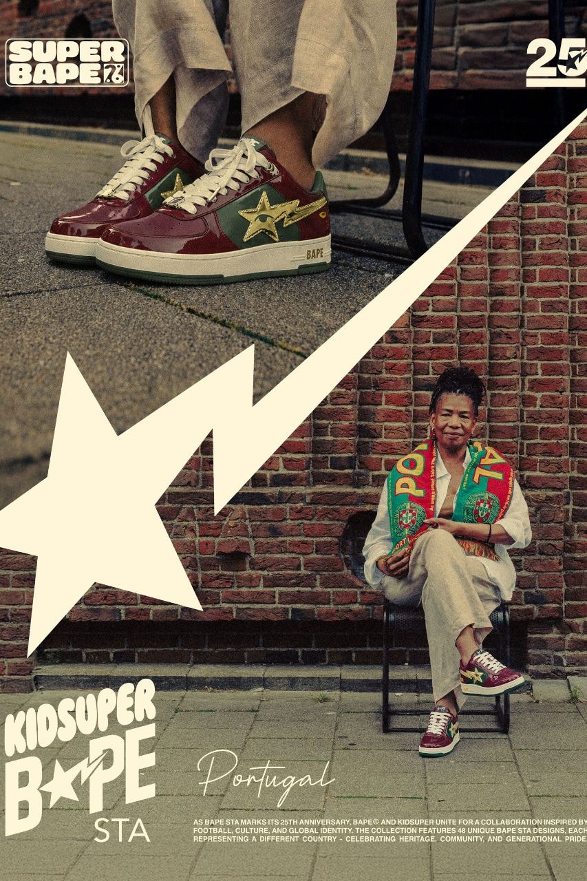 KidSuper, A BATHING APE, BAPE, Sneakers, BAPE STA, World Cup, Soccer, Footwear, Collaborations, Sneaker Drops, Sneaker News, Fashion, Streetwear