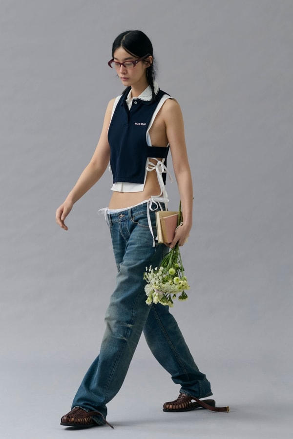miu miu, denim, jeans, collection, selection, models, fashion, vintage, nineties, fashion, campaigns