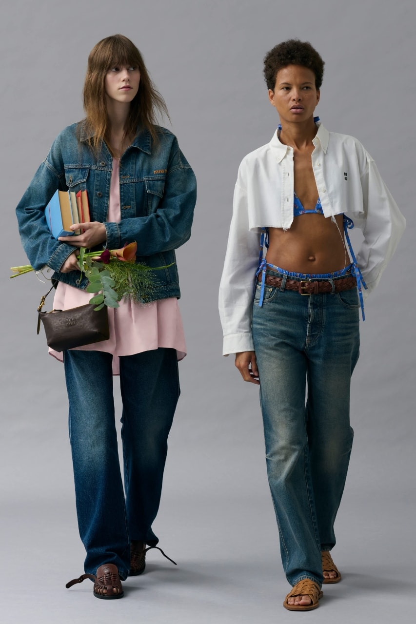 miu miu, denim, jeans, collection, selection, models, fashion, vintage, nineties, fashion, campaigns