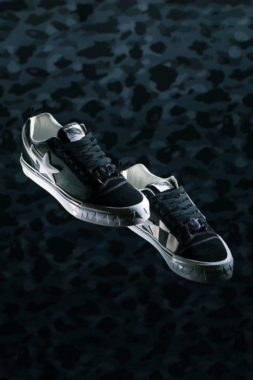 Vans BAPE Sneakers Footwear Collaborations Sneaker Drops Sneaker News Vans Knu Skool Streetwear Footwear News A Bathing Ape Fashion