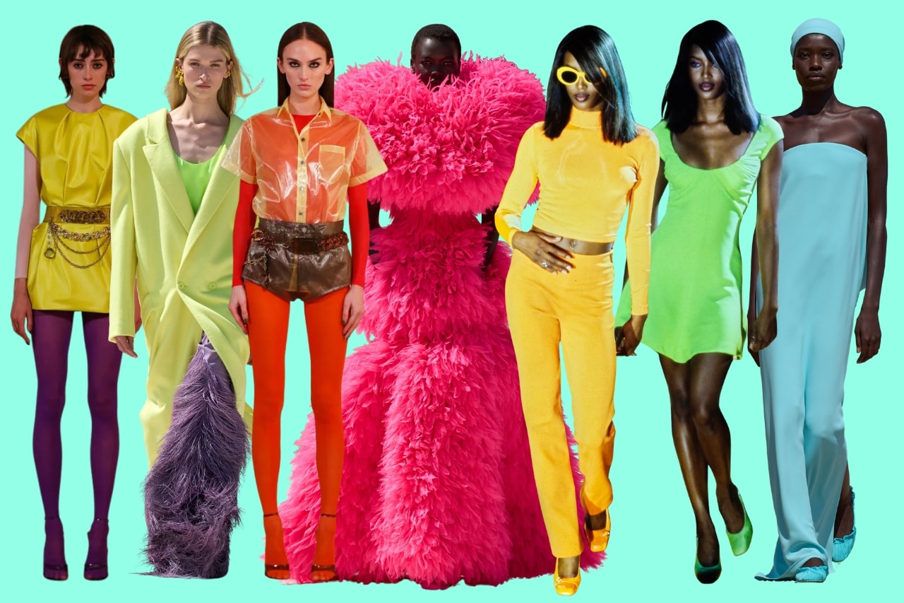 neon, clothes, fashion, campaigns, designer, models, Jacquemus, Balenciaga, marc jacobs, versace, fruity booty, nii hai